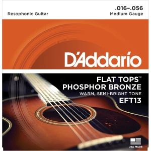 D'ADDARIO EFT13 - струны для акустической гитары, фосфор/бронза, полир, resophonic Guitar 16-56*