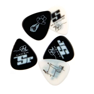 PLANET WAVES JSCD-01 - набор медиаторов: (1шт. стальной.+ 4 шт. стандартных) - Joe Satriani design