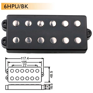 DR. PARTS 6HPU/BK - звукосниматель humb для 6-струнной бас гитары, открытый, чёрн.