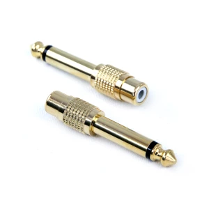 INVOTONE AD160/G - переходник моно джек<>RCA (цвет - золото), корпус металл