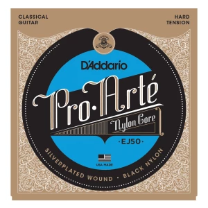 D'ADDARIO EJ50 - струны для классической гитары, серебро, черный нейлон, натяжение-сильное