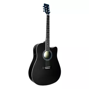 BEAUMONT DG80CE BK - электроакустическая гитара с вырезом, корпус липа, цвет черный, матовый