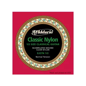 D'ADDARIO EJ27N 1/2 - струны для классической гитары 1/2, серебро (Silver), Normal Tension