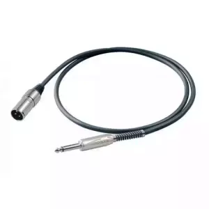 PROEL BULK220LU10 - инструментальный кабель, 6.3 джек моно <-> XLR (папа), длина - 10 м