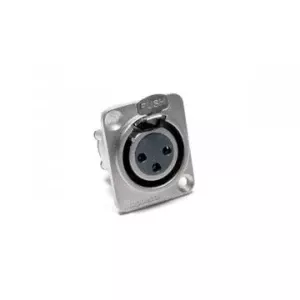 AMPHENOL AX3FD - разъем XLR блочный 3 контакта, 'мама', квадратный.фланец, покрытие контактов никел
