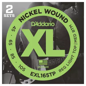 D'ADDARIO EXL165TP - струны для БАС-гитары, soft/reg, 045-105, 2 комплекта