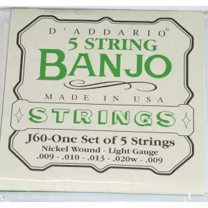 D'ADDARIO J60 - струны для банджо, 5 String and Tenor Banjo/Light/Nickel