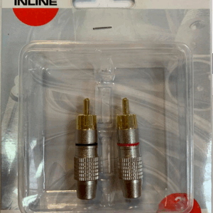 INLINE RCA x2b Разъем RCA, Разъем RCA, никель, для кабеля D6 мм, кольцо красное и черное, блистер 2 шт