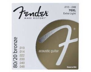 FENDER STRINGS NEW ACOUSTIC 70XL 80/20 BRONZE BALL END 10-48
