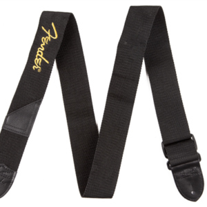 FENDER BLACK STRAP/YELLOW LOGO